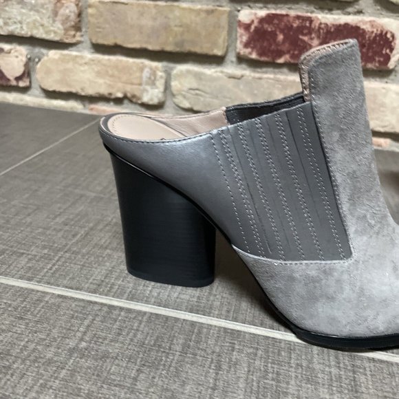 donald pliner Varet Grey Gray Suede High Heel Mules Nib 8 - Picture 8 of 10